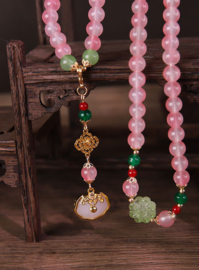 渐变纹路珠国风璎珞项链