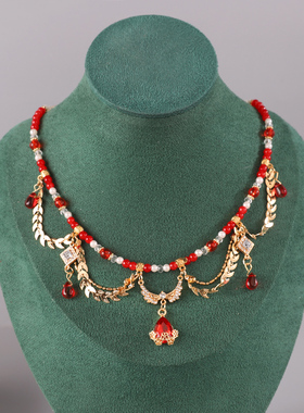 古风汉服明制珍珠流苏璎珞项链