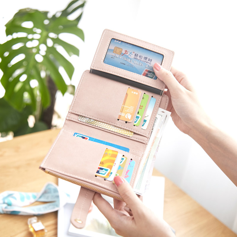 纪姿多功能女士2019新款短款两卡包 纪姿箱包钱包