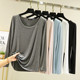ແມ່ຍິງດູໃບໄມ້ລົ່ນບາງໆຄໍ Round Sleeve T-Shirt Loose Top