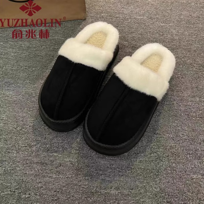俞兆林2024新款厚底毛毛棉拖鞋女皮毛一体保暖秋冬雪地靴包头棉鞋_淘宝内购会_女鞋