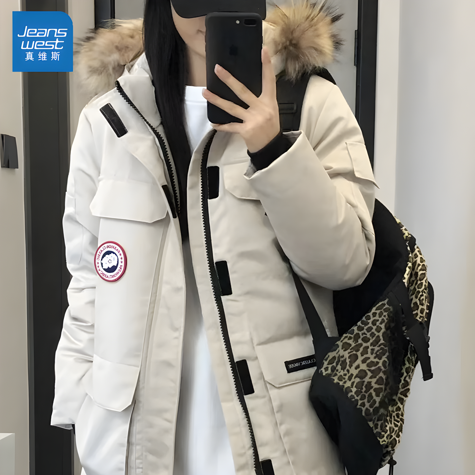 Jeanswest/真维斯2024年户外防风保暖派克工装连帽羽绒服外套女_淘宝内购会_女装/女士精品-第3张图片-提都小院
