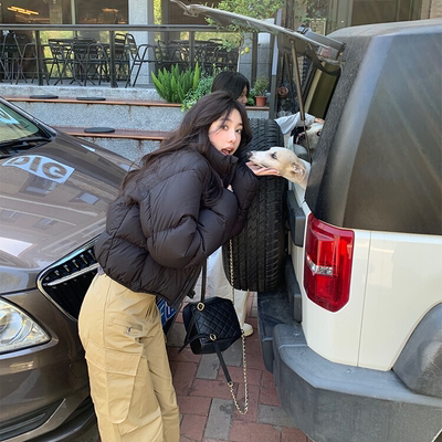 雅鹿2024冬季新款女士短款白鸭绒羽绒服面包廓形休闲轻柔保暖泡芙