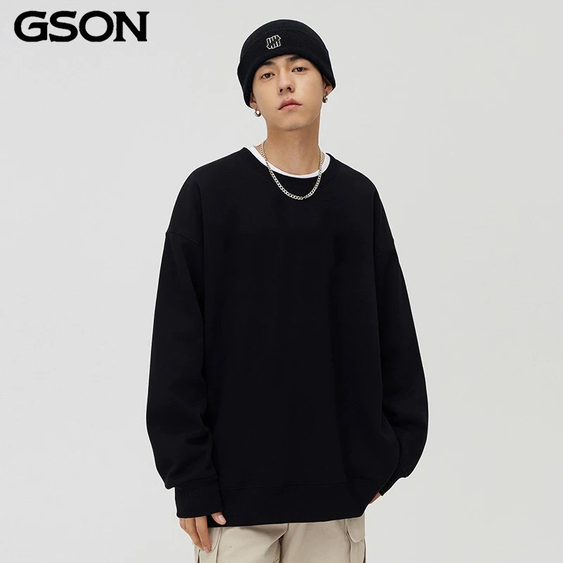 森马GSON 圆领连帽纯色卫衣秋冬宽松情侣卫衣加绒加厚长袖多色_淘宝内购会_-第5张图片-提都小院