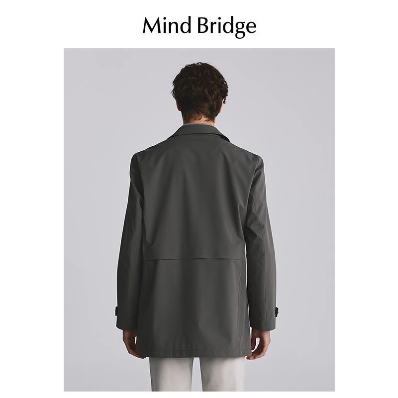 MindBridge百家好男士春简约西装领外套2024新款商务休闲夹克风衣