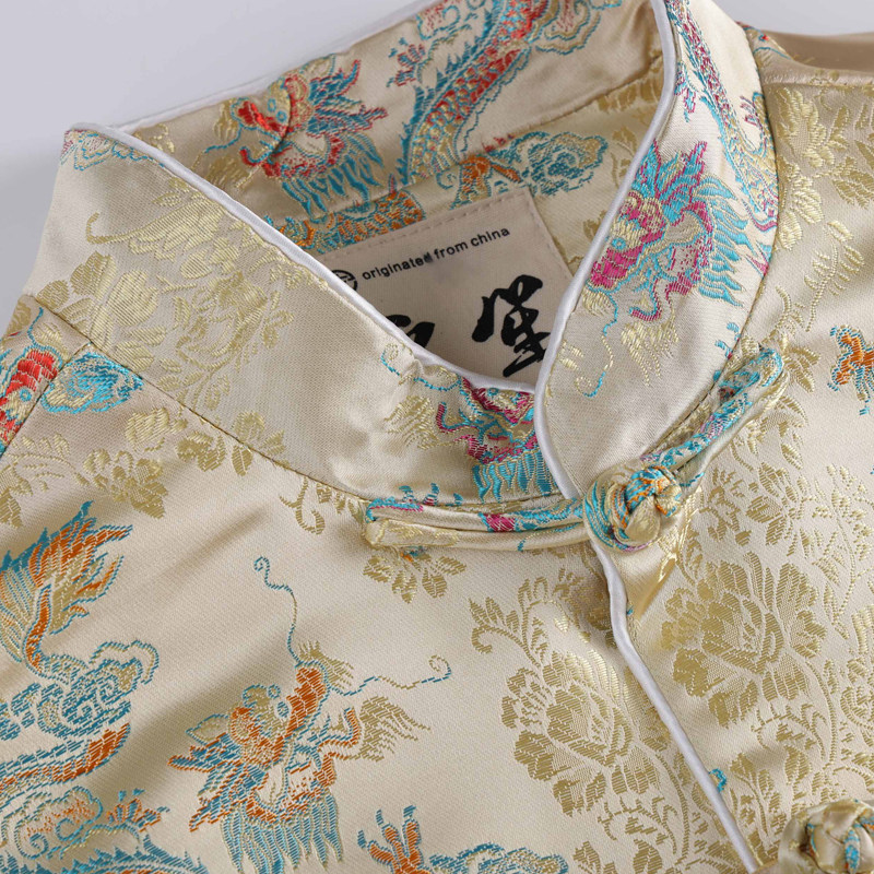 春秋季唐装男中国风立领宽松五彩祥龙提花外套男国潮复古改良上衣,淘宝优惠券,粉丝福利购,淘宝优惠卷