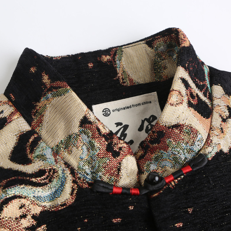 新中式冬季加厚雪尼尔国风唐装男复古立领手工盘扣高级宽松外套男,淘宝优惠券,粉丝福利购,淘宝优惠卷