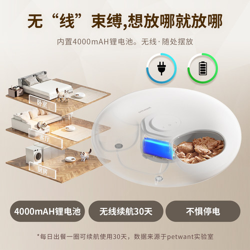 派旺湿粮自动喂食器猫咪定时定量智能宠物湿粮冻干远程控制投喂机 - 图0