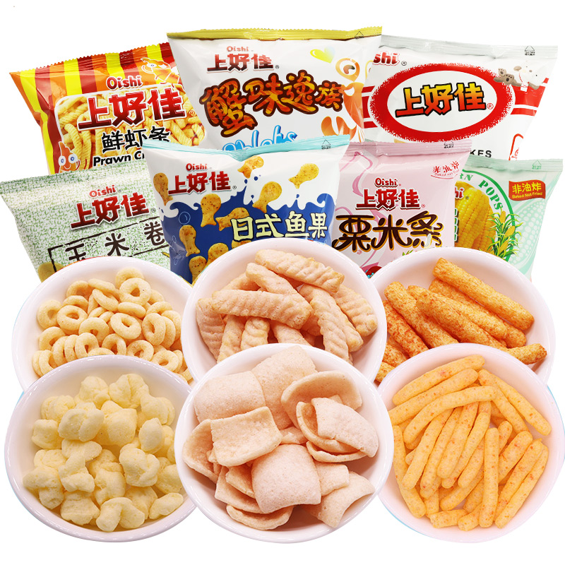 上好佳薯片鲜虾片虾条洋葱圈零食大礼包解馋小吃怀旧休闲食品批发 - 图2