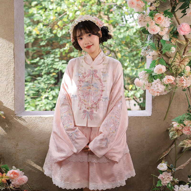 汉尚华莲明制改良贴里汉服女[香水可可]刺绣短比甲国风套装春夏,淘宝优惠券,粉丝福利购,淘宝优惠卷