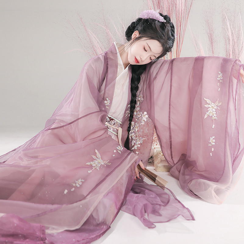 汉尚华莲原创汉服女[梅染清霜]大袖衫改良直裾清冷感三件套装,淘宝优惠券,粉丝福利购,淘宝优惠卷