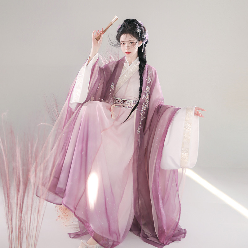 汉尚华莲原创汉服女[梅染清霜]大袖衫改良直裾清冷感三件套装,淘宝优惠券,粉丝福利购,淘宝优惠卷