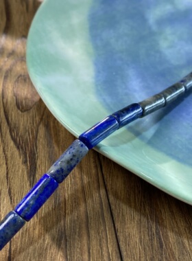 天然青金石6*15mm管珠散珠手工diy串珠手链项链饰品配件材料S561