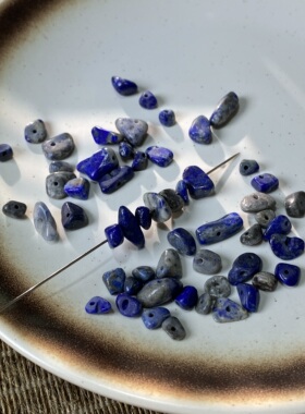 天然青金石5*8mm有孔碎石串珠diy手工串珠手链饰品配件材料S09