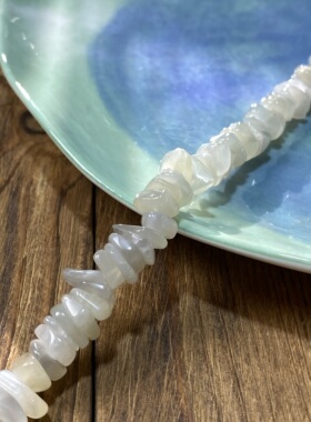 天然白月光8*3mm碎石隔片珠散珠手工diy串珠手链项链饰品配件S806