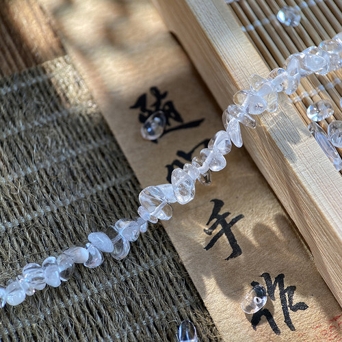 天然A级白水晶3*5mm有孔碎石手工diy串珠手链项链饰品配件材料S83 - 图2