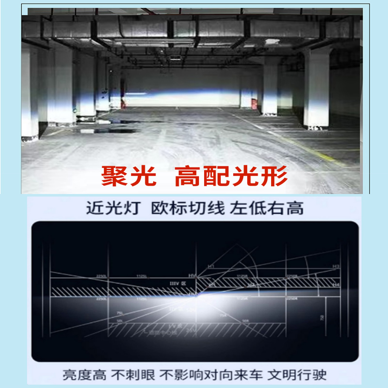 五菱宏光S1荣光LED大灯带透镜H7激光H1灯泡远近总成S2氙气疝改装3 - 图1