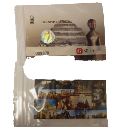 In stock, 8 items, Egyptian collection tickets, 2 pieces of G type, plus Chinese annotations, only 2 sets