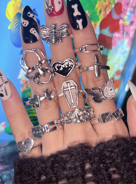 欧美小众个性戒指12件套