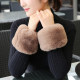 Windproof warm sleeves with imitation fur elastic cuffs for women