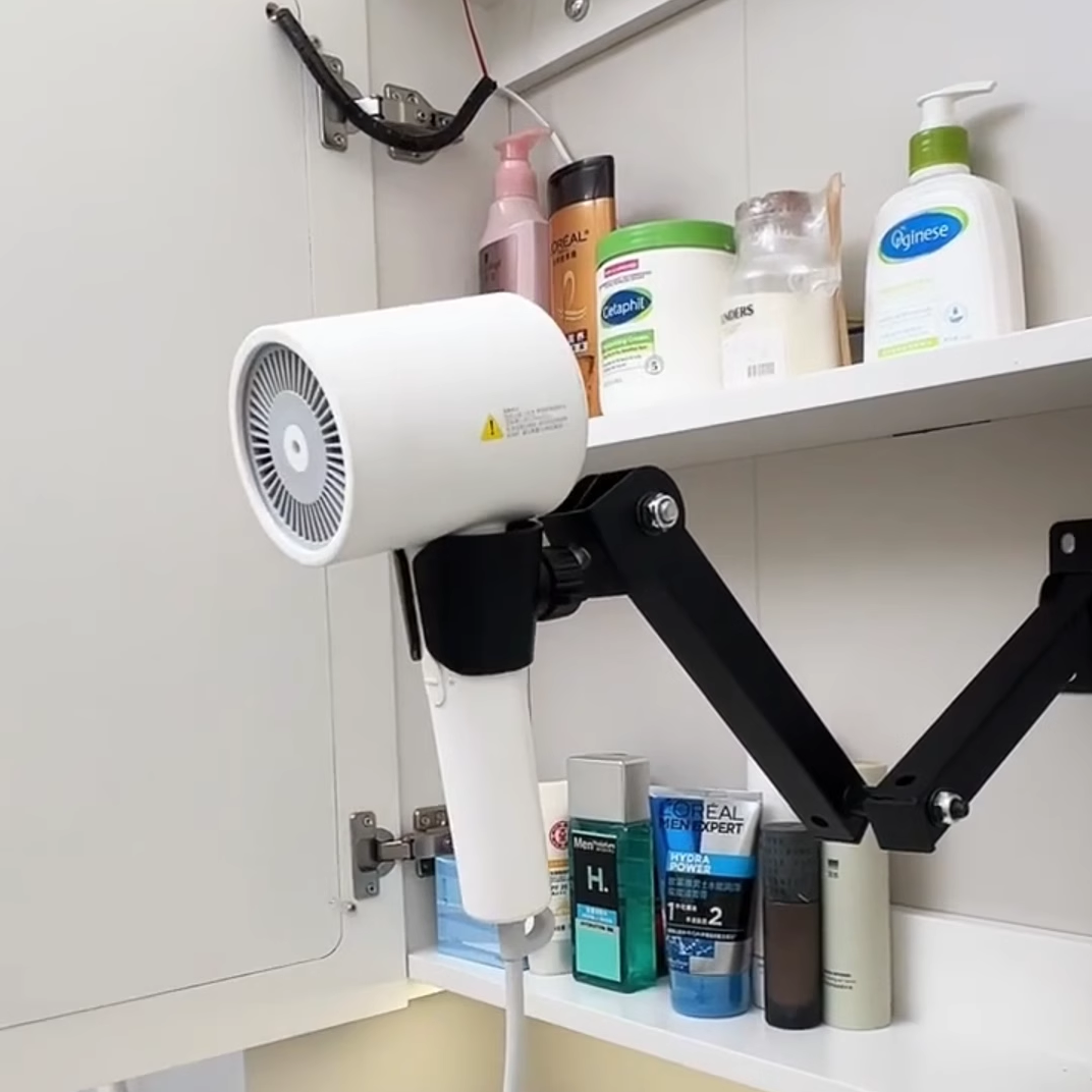 卫生间吹风机懒人支架壁挂式可折叠浴室风筒挂架电吹风收纳置物架,淘宝优惠券,粉丝福利购,淘宝优惠卷