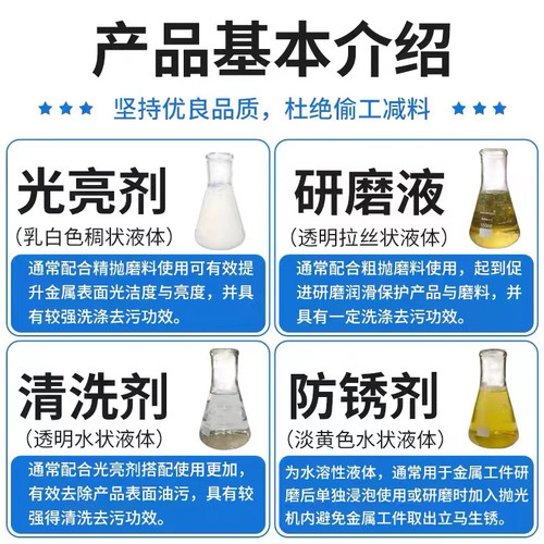 振动研磨机金属光亮剂研磨液磁力机抛光液清洗剂工业五金研磨增亮 - 图0