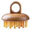 Ye Shujiang green sandalwood horn ring scalp massage comb