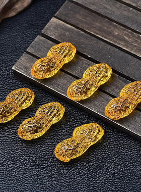 黄水晶花生摆件招财聚财