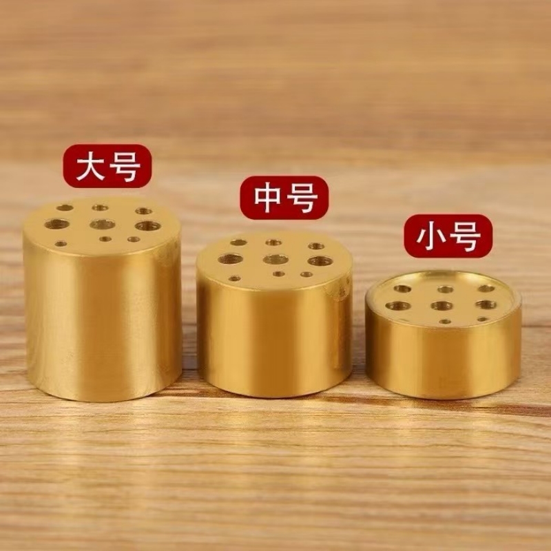 全黄铜九孔线香葫芦小香插底座多孔家用线香熏香香炉香托用品摆件 - 图1