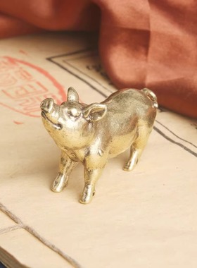 实心黄铜猪桌摆件十二生肖