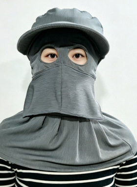 全脸防护遮脸一体护颈太阳帽女夏骑车面罩户外工作干活防晒防尘帽