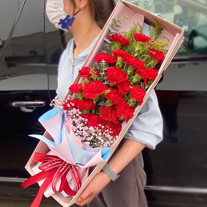 母亲节花束康乃馨鲜花礼盒全国同城速递配送妈妈爱人生日礼物送花