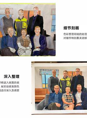 手绘油画定制照片人物代画真人肖像风景宠物婚纱照装饰画纯手工