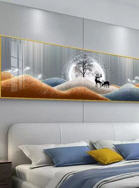 卧室床头装饰画轻奢高级感主卧房间挂画现代简约酒店宾馆高档壁画