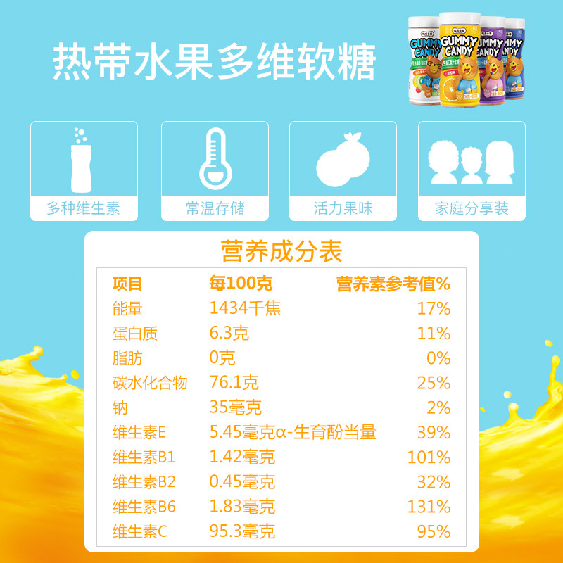 哈皮小熊果汁儿童维生素c软糖 哈皮小熊糖果