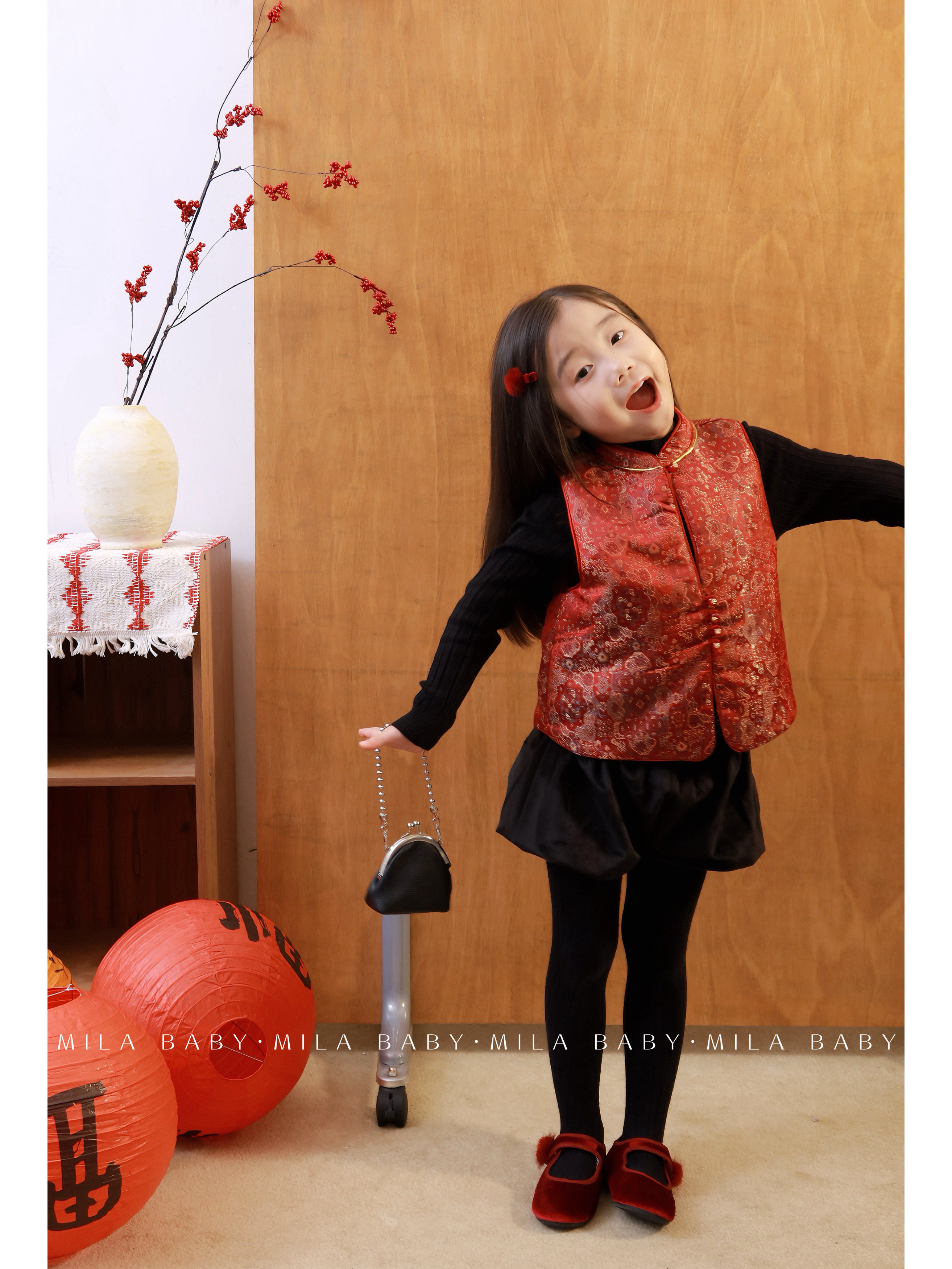 MILA BABY2025冬季女童新中式国风马甲儿童拜年服夹棉保暖背心,淘宝优惠券,粉丝福利购,淘宝优惠卷