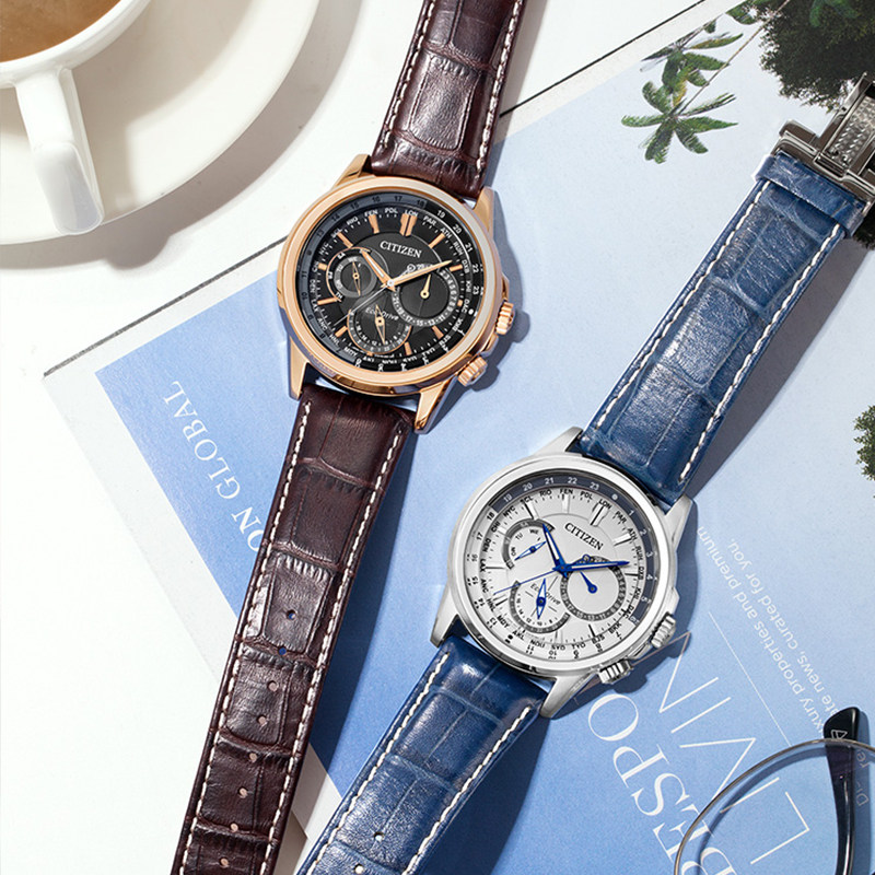 citizen西铁城手表男光动能三眼小蓝针皮带商务轻奢手表BU2020 citizen西铁城手表男光动能三眼小蓝针皮带商务轻奢手表BU2020