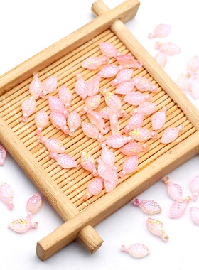 5mm*10mm迷你树叶亚克力磨砂洒金
