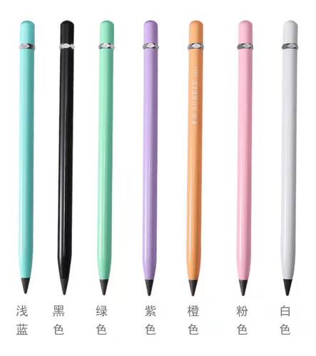 爆款黑科技永恒笔金属学生老不死免削铅笔高颜值紫色无墨可换笔头 - 图3