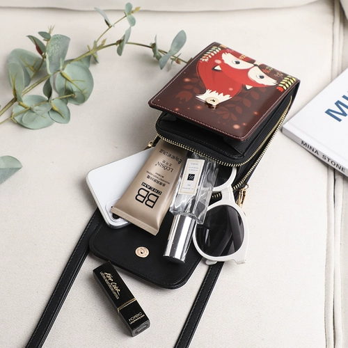 Маленькая мультяшная небольшая сумка, сумка через плечо, сумка на одно плечо, вместительный и большой мобильный телефон, в корейском стиле