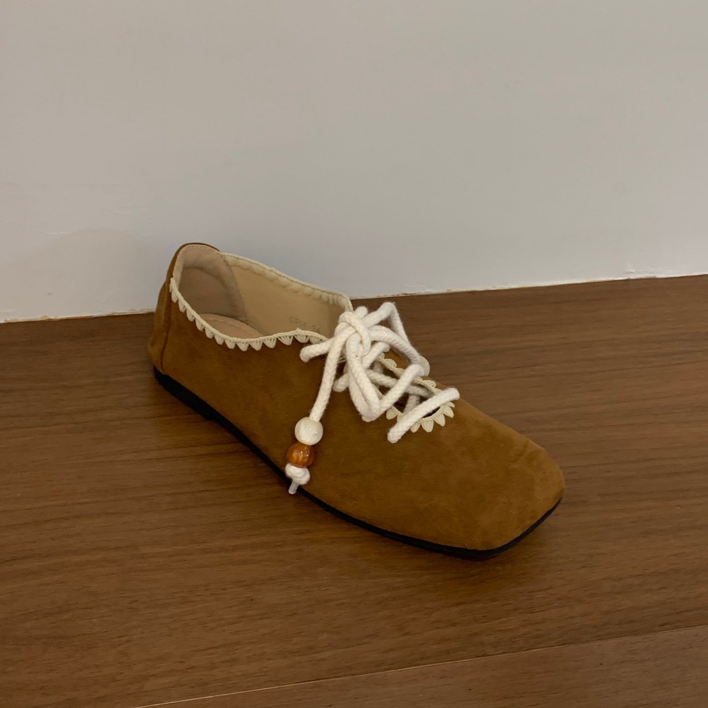 韩系复古绑带方头平底单鞋女鞋子2025新款小众绒面深口豆豆乐福鞋,淘宝优惠券,粉丝福利购,淘宝优惠卷