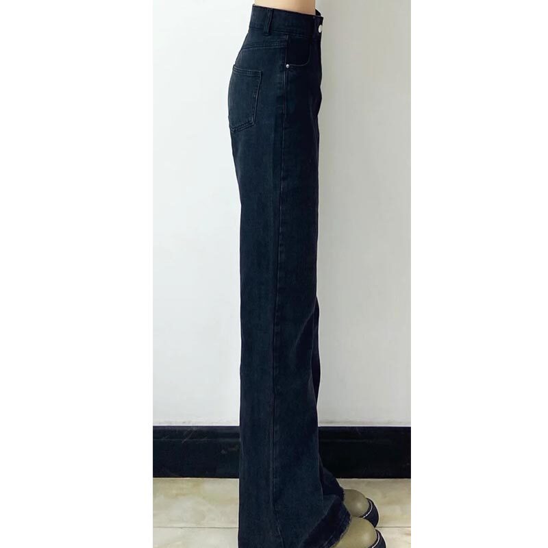 梨型身材黑色微喇叭裤秋冬牛仔裤 流行久久牛仔裤