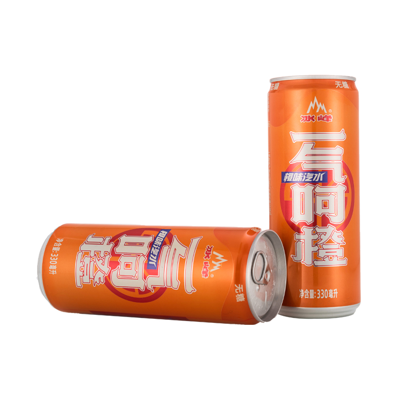 冰峰无糖橙味汽水330mlx8罐装陕西特产