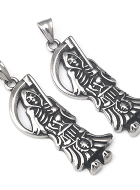 不锈钢死神镰刀男女项链钛钢