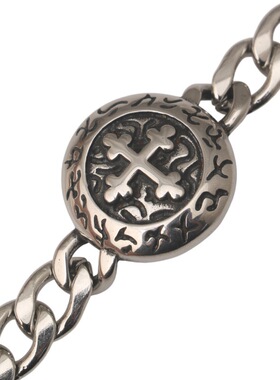 不锈钢复古十字架手链男嘻哈朋克