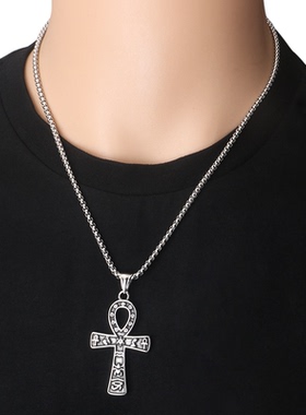 男女十字架吊坠项链不锈钢