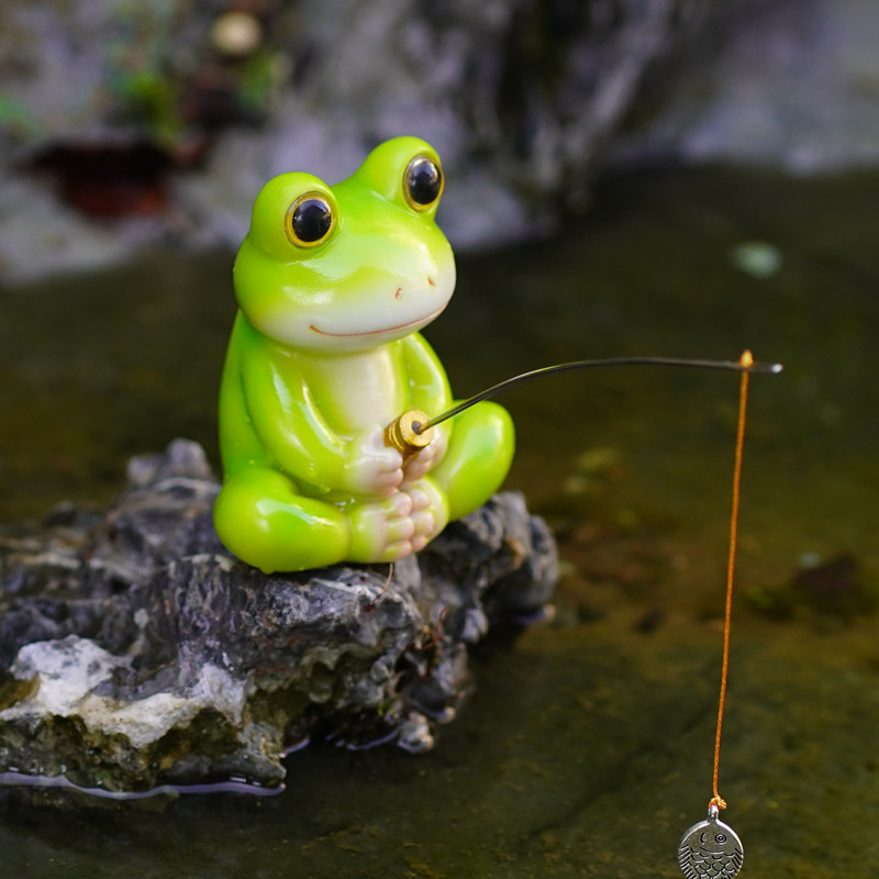 假山流水鱼池造景青蛙钓鱼古法养鱼缸水族箱装饰品盆栽微景观摆件,淘宝优惠券,粉丝福利购,淘宝优惠卷