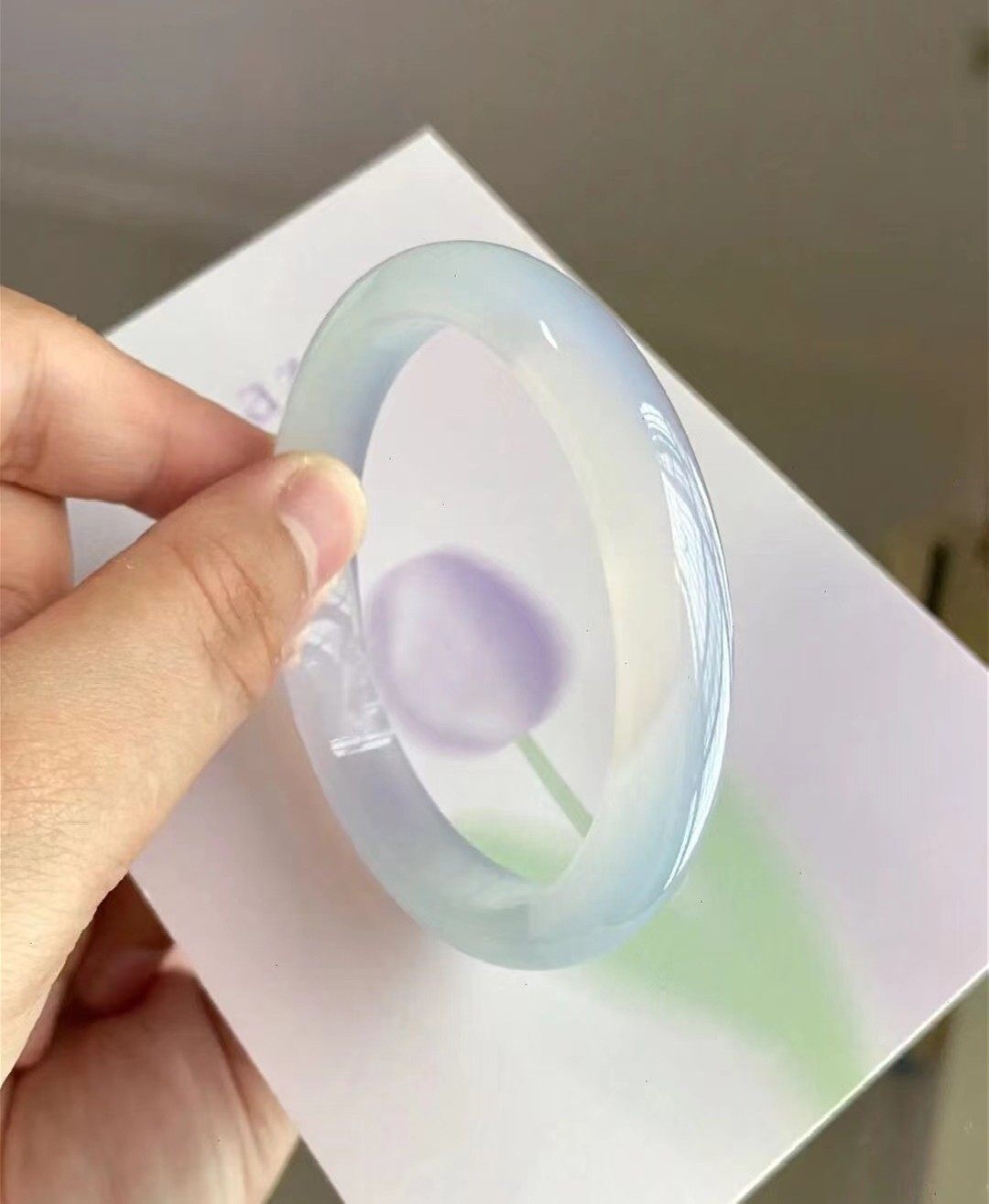 冰种淡紫淡绿马达加斯加玉髓玛瑙扁条正圈年轻气质少女款ins古风,淘宝优惠券,粉丝福利购,淘宝优惠卷