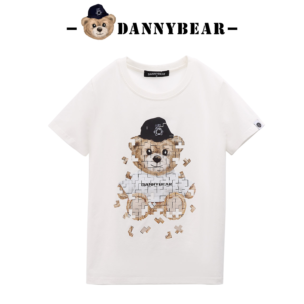 【官方直播】DANNYBEAR时尚休闲小熊男女款轻奢短袖T恤情侣款 - 图3