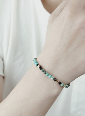 西美社手作中性天然绿松石细手链